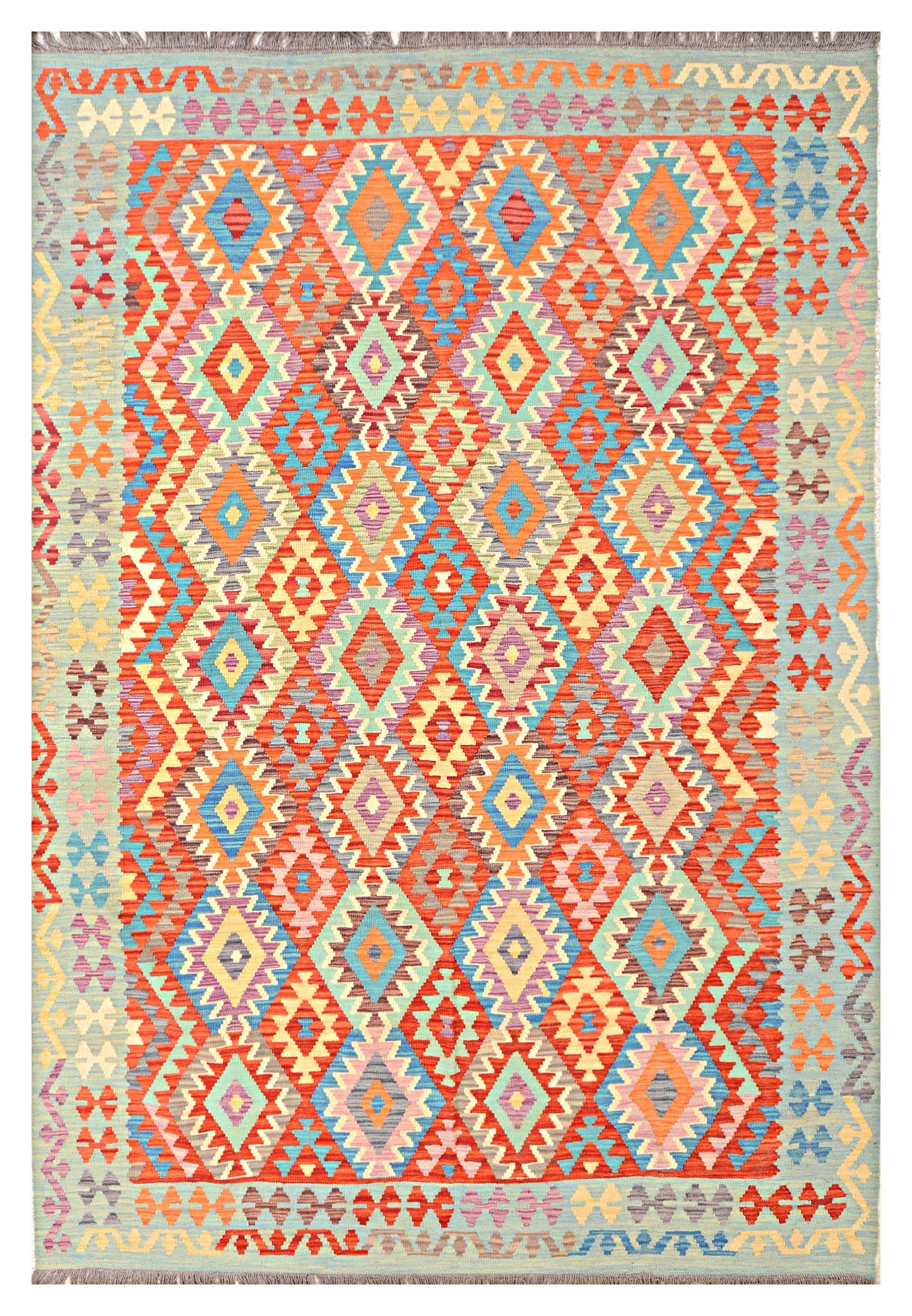 Afghan Kilim - 6.5x10 ft