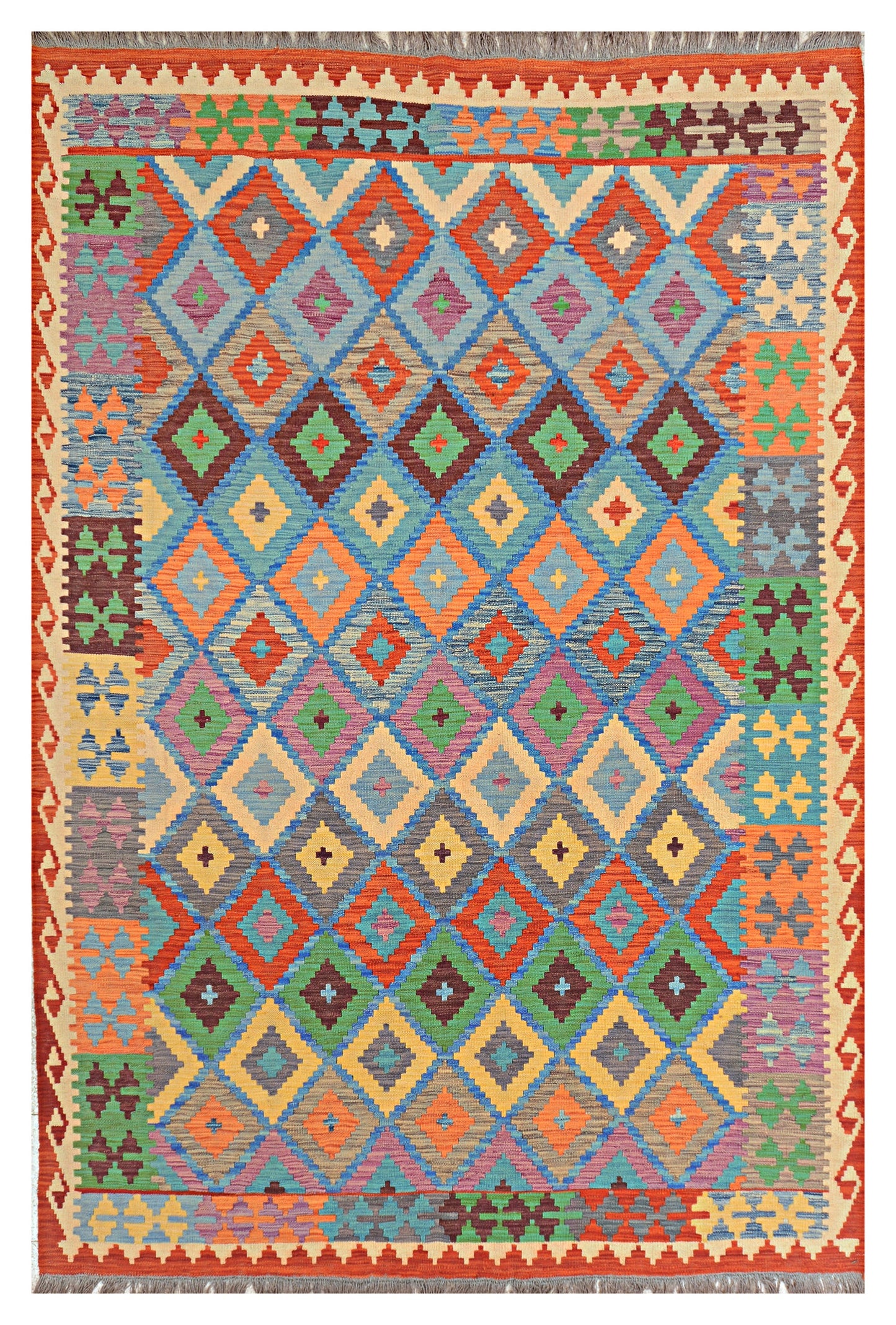 Afghan Kilim - 6.5x10 ft