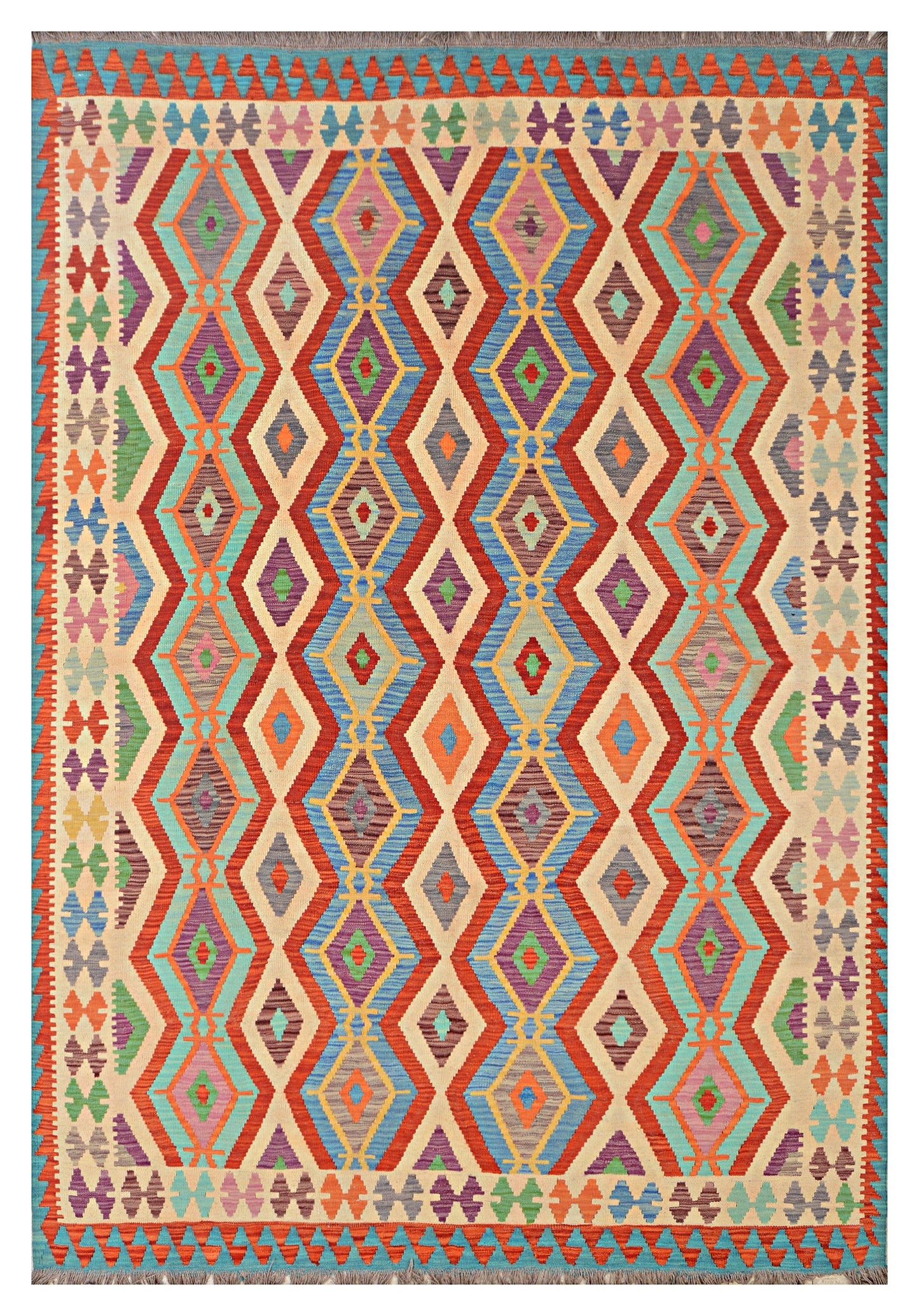 Afghan Kilim - 6.5x10 ft