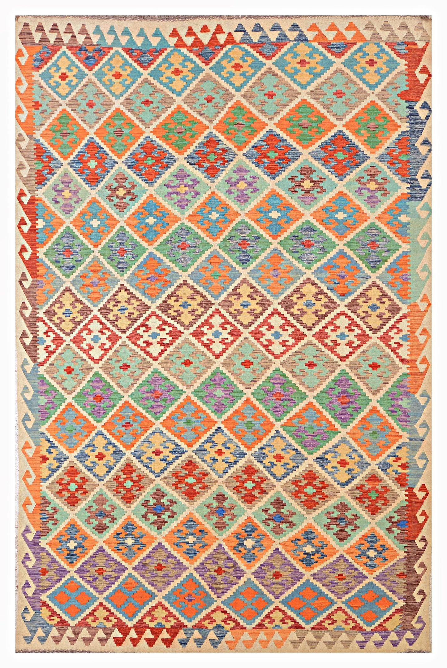 Afghan Kilim - 6.5x10 ft