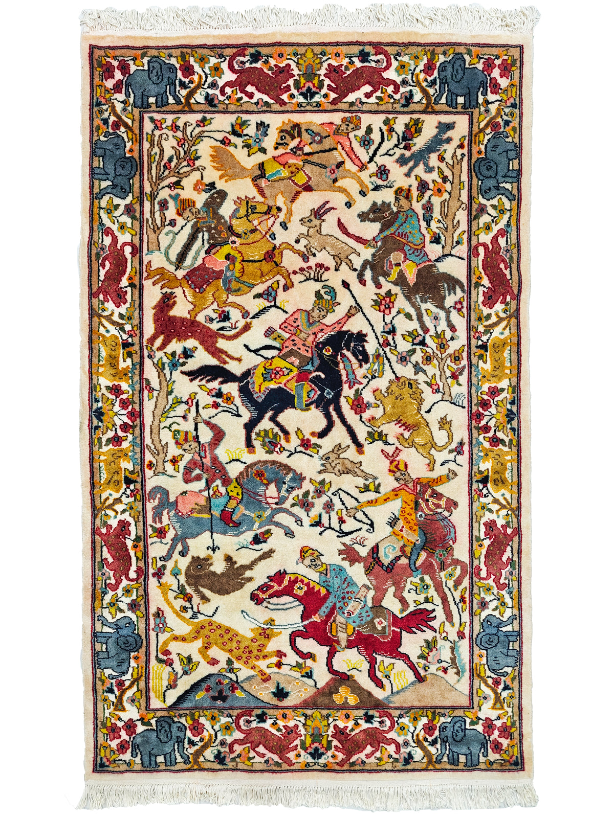 Shikargah Hunting Pictorial Rug - 6x4 ft
