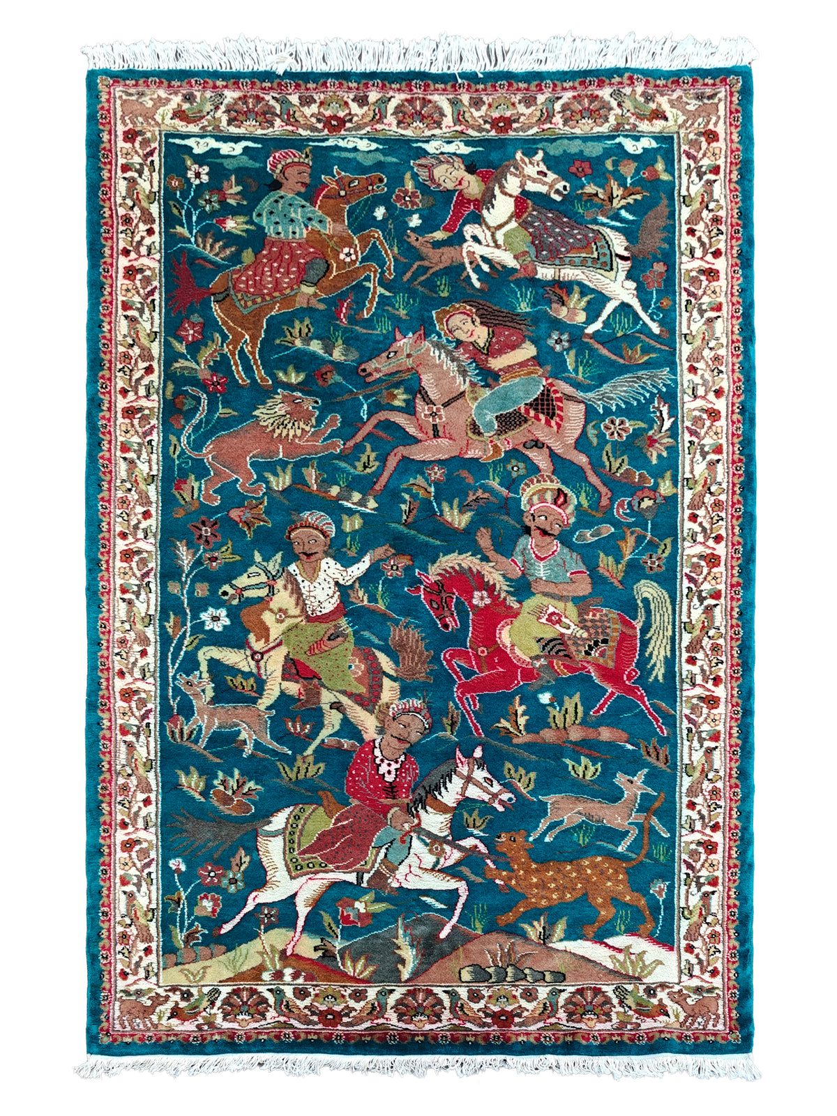 Shikargah Hunting Pictorial Rug - 6x4 ft
