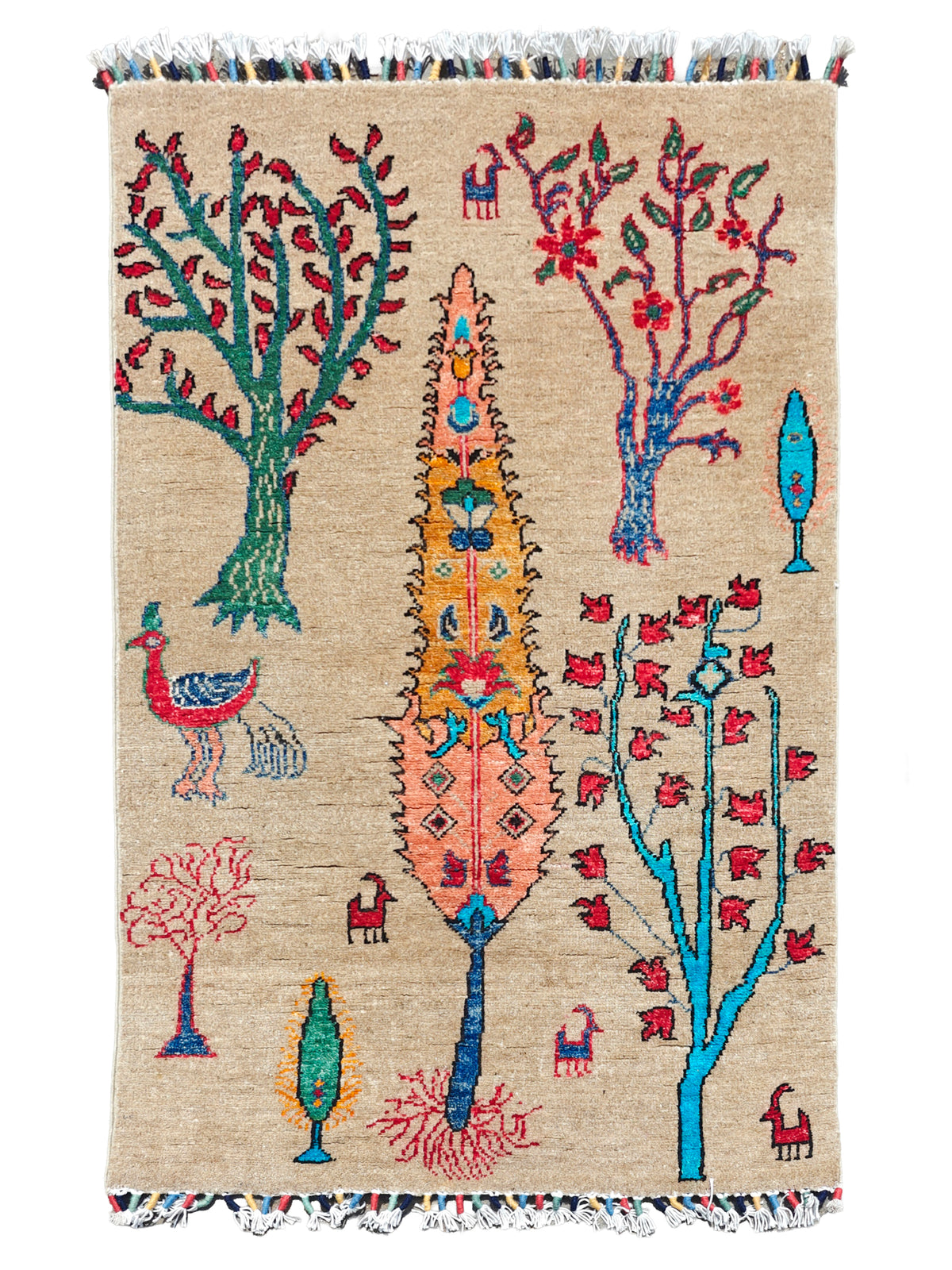 Afghani Pictorial Gabbeh Style Rug 2.5x4 ft