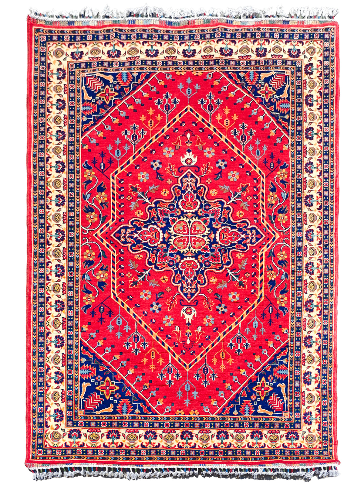 Afghan Joshagan Hand-Knotted Wool Rug - 5.5x8 ft