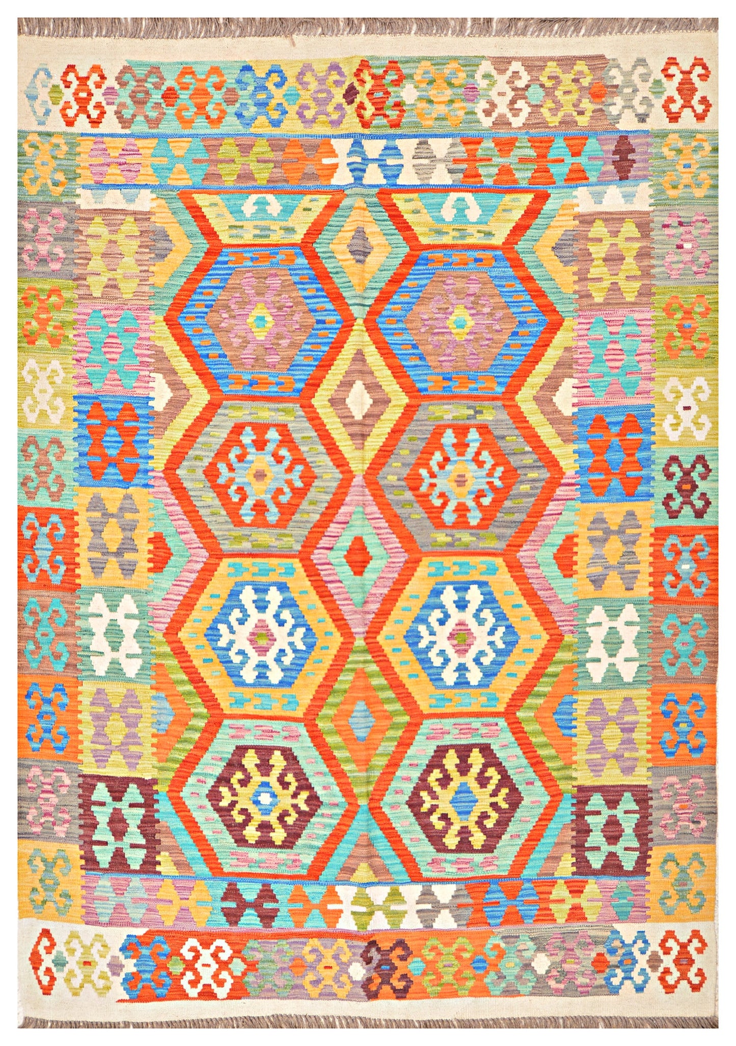 Afghan Kilim - 8x5.5 ft