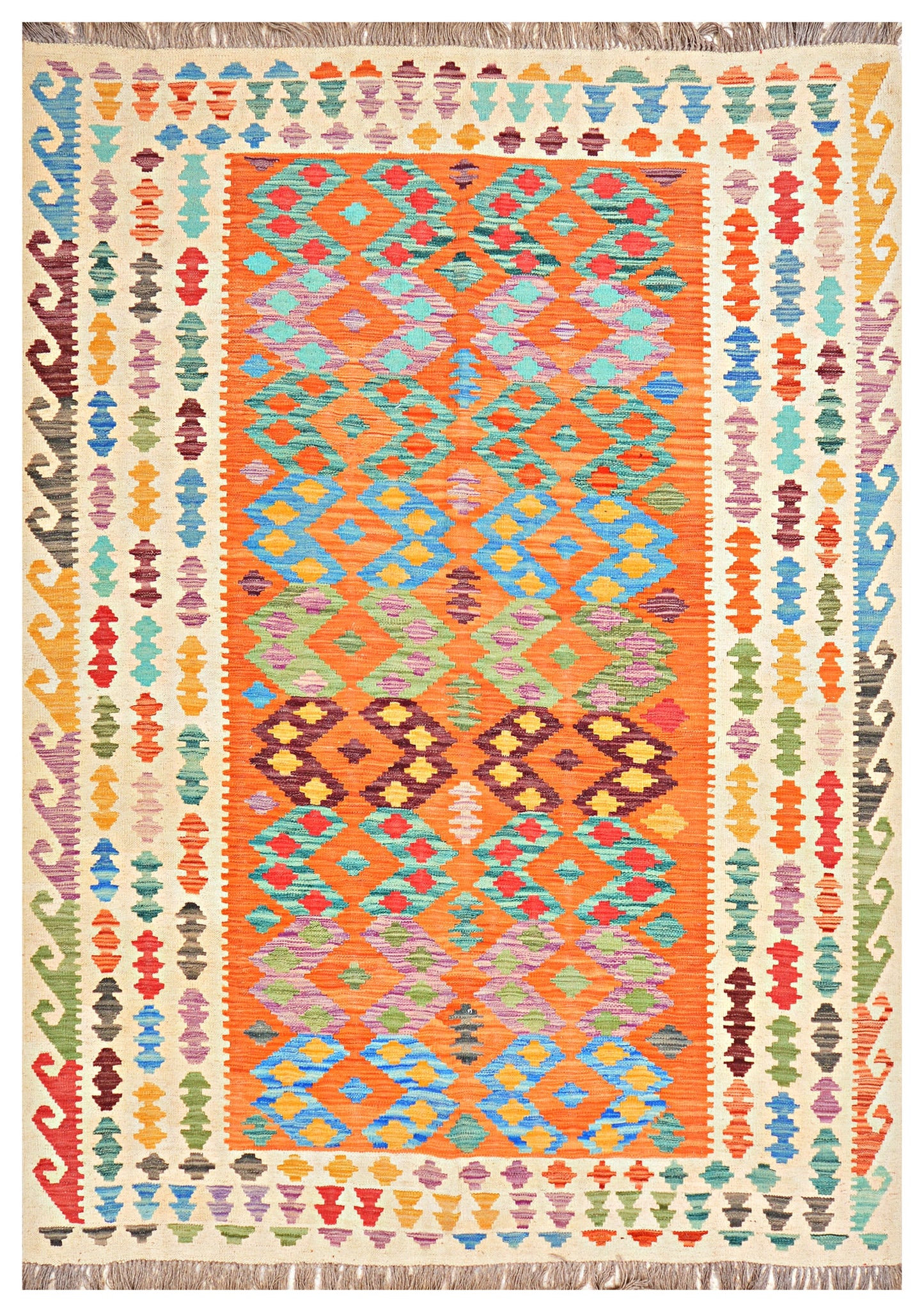 Afghan Kilim - 8x5.5 ft