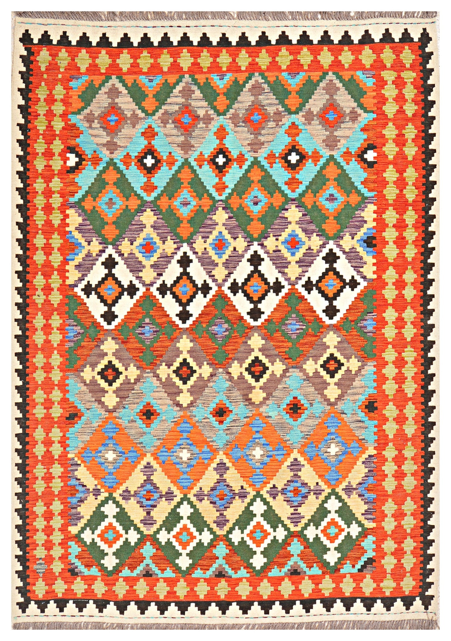 Afghan Kilim - 8x5.5 ft