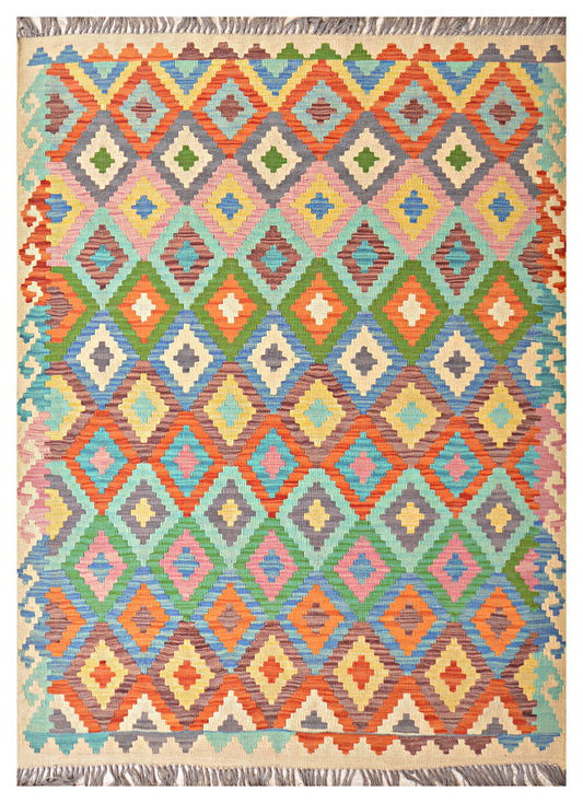 Afghan Kilim - 7x5 ft