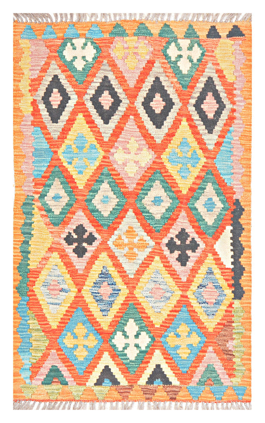 Afghan Kilim - 2.5x4 ft
