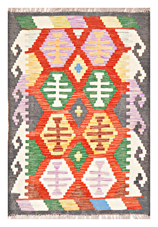 Afghan Kilim - 2.5x4 ft