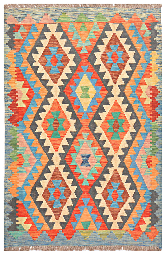 Afghan Kilim - 2.5x4 ft