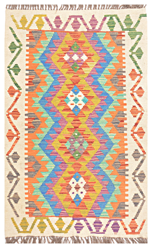Afghan Kilim - 2.5x4 ft