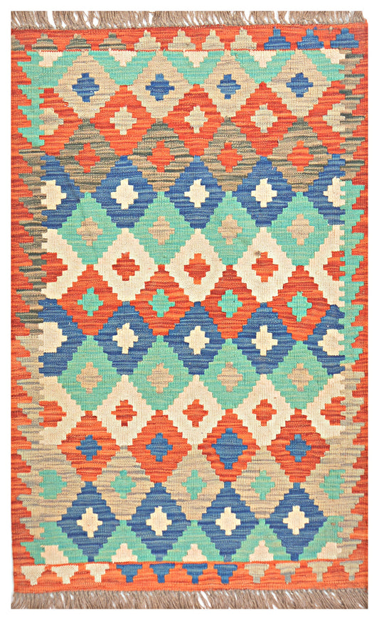Afghan Kilim - 2.5x4 ft
