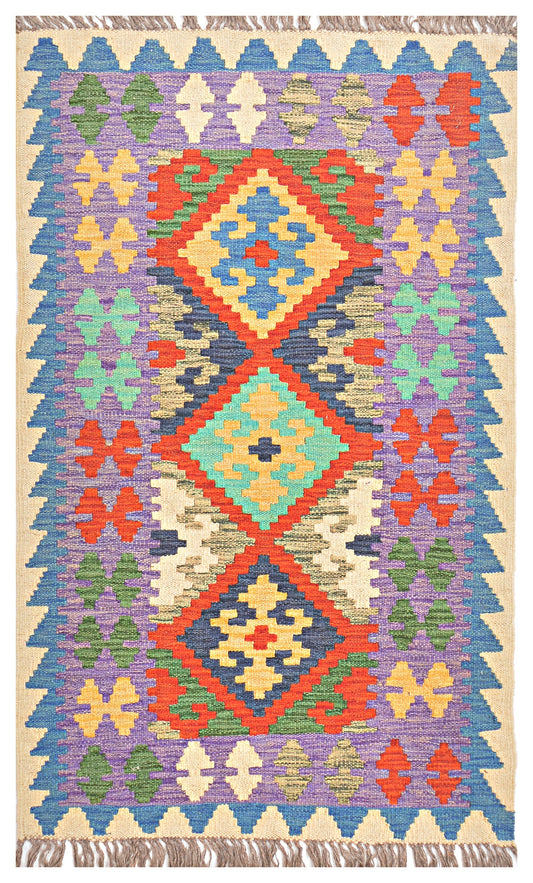 Afghan Kilim - 2.5x4 ft