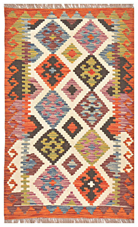 Afghan Kilim - 2.5x4 ft