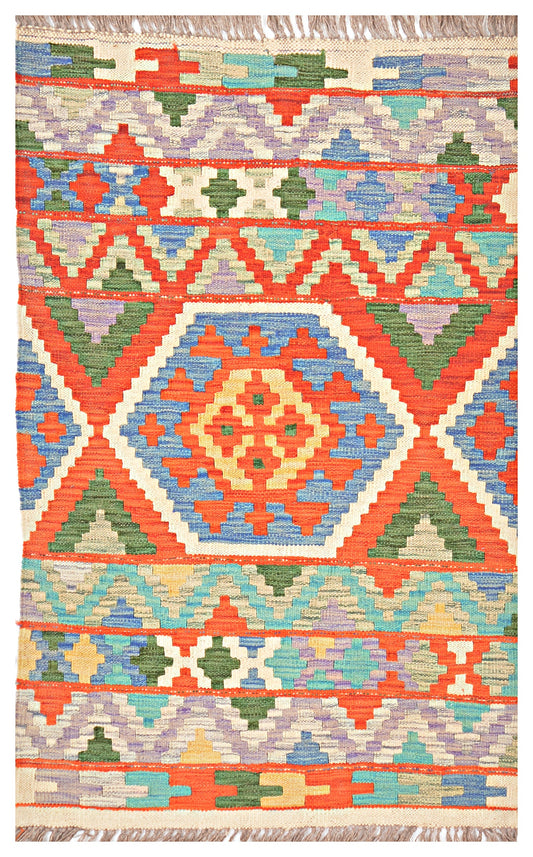 Afghan Kilim - 2.5x4 ft