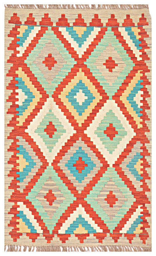 Afghan Kilim - 2.5x4 ft