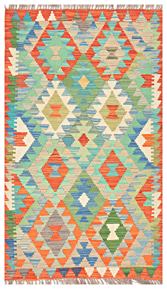 Afghan Kilim - 2.5x4 ft