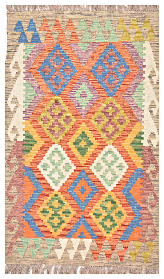 Afghan Kilim - 2.5x4 ft