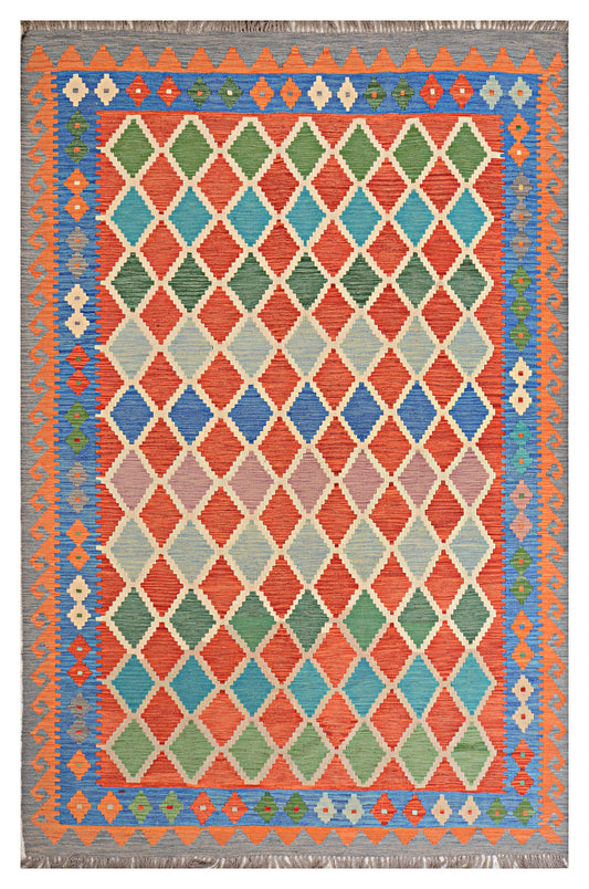 Afghan Kilim - 6.5x10 ft