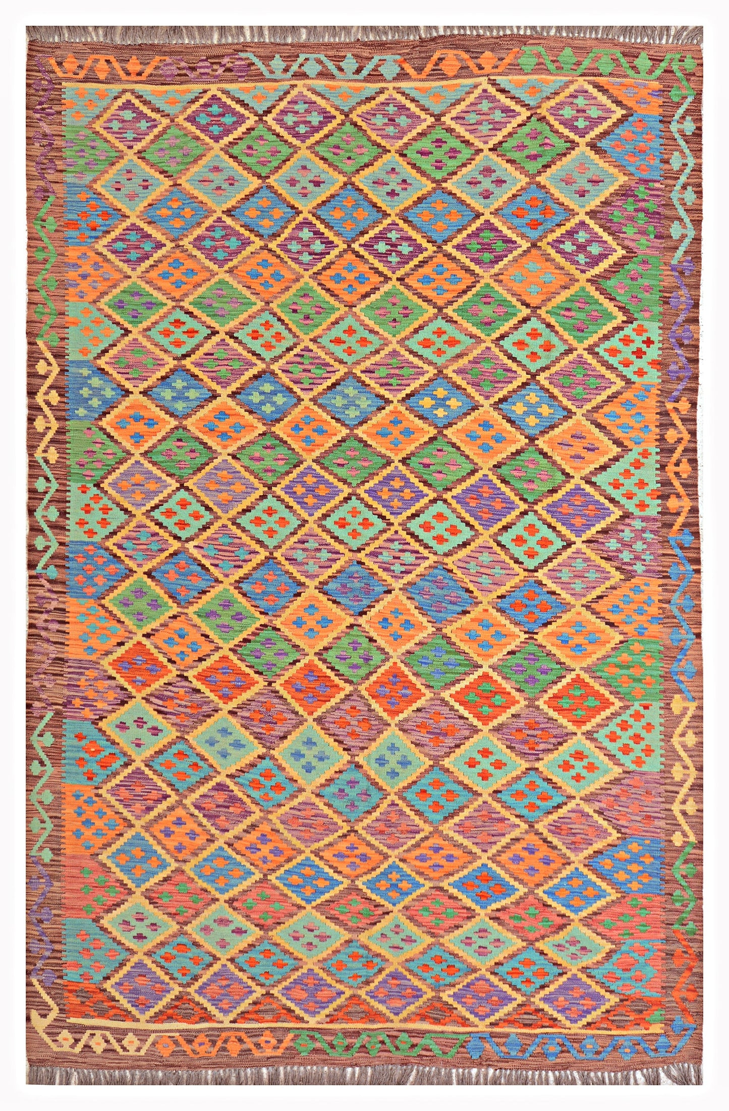 Afghan Kilim - 6.5x10 ft