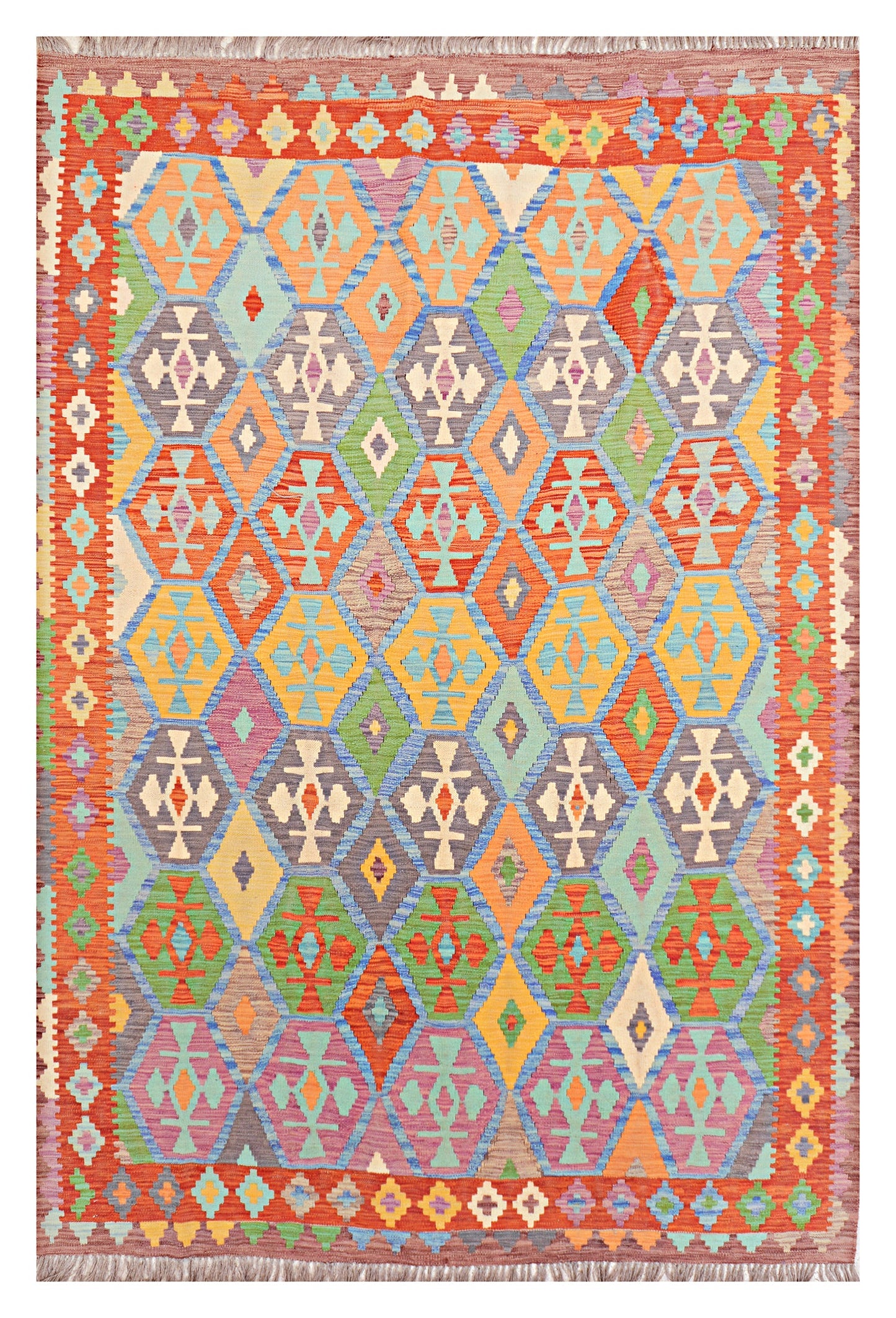 Afghan Kilim - 6.5x10 ft