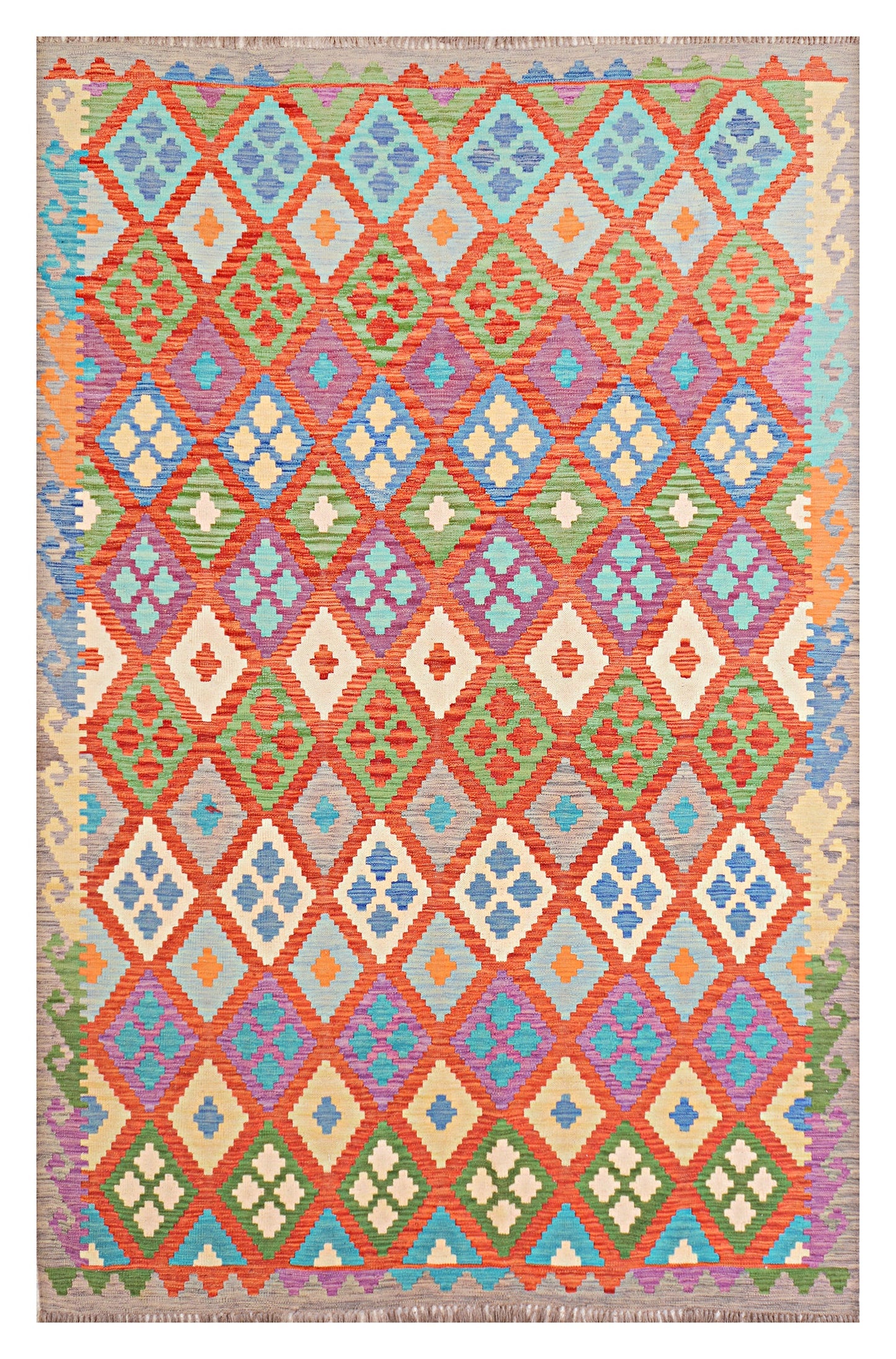 Afghan Kilim - 6.5x10 ft