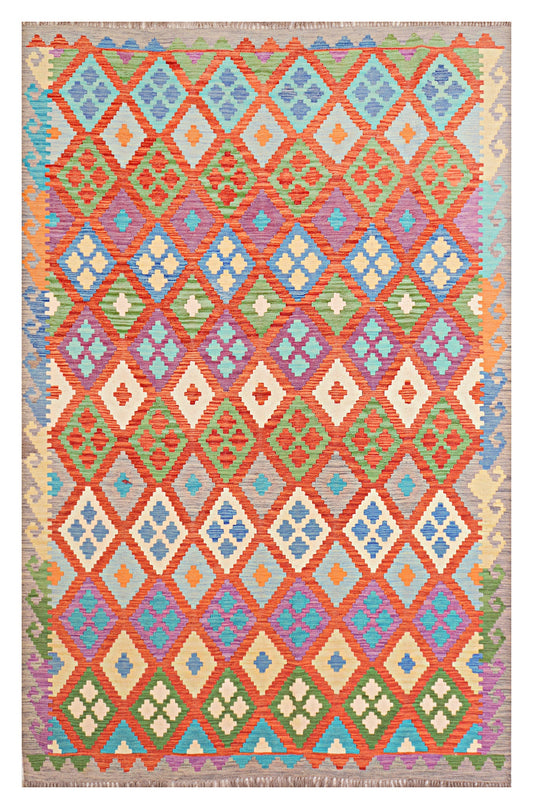 Afghan Kilim - 6.5x10 ft