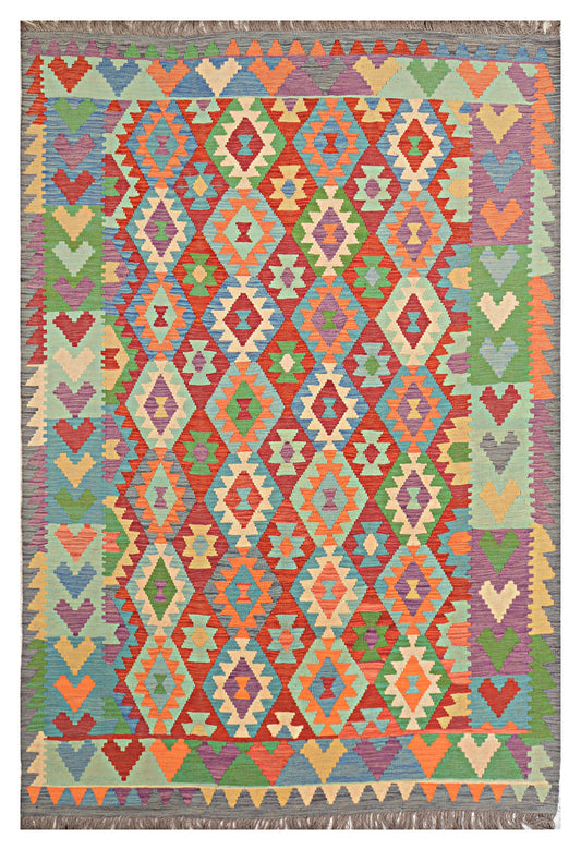 Afghan Kilim - 6.5x10 ft
