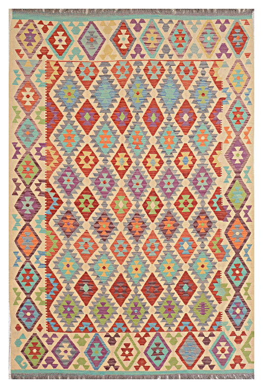 Afghan Kilim - 6.5x10 ft