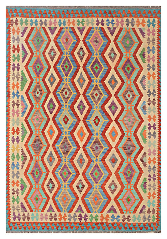 Afghan Kilim - 6.5x10 ft