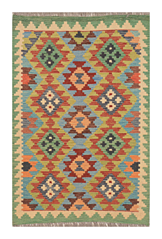 Afghan Kilim - 2.5x4 ft