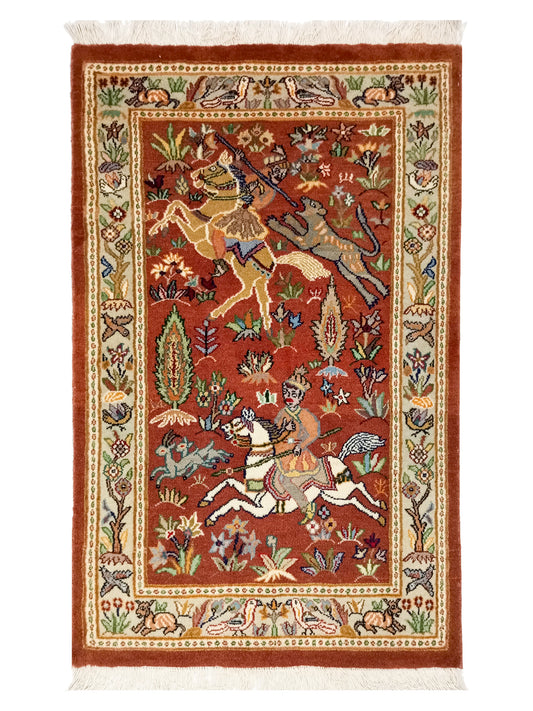 Double Knot Pictorial Rug - 3x2 ft