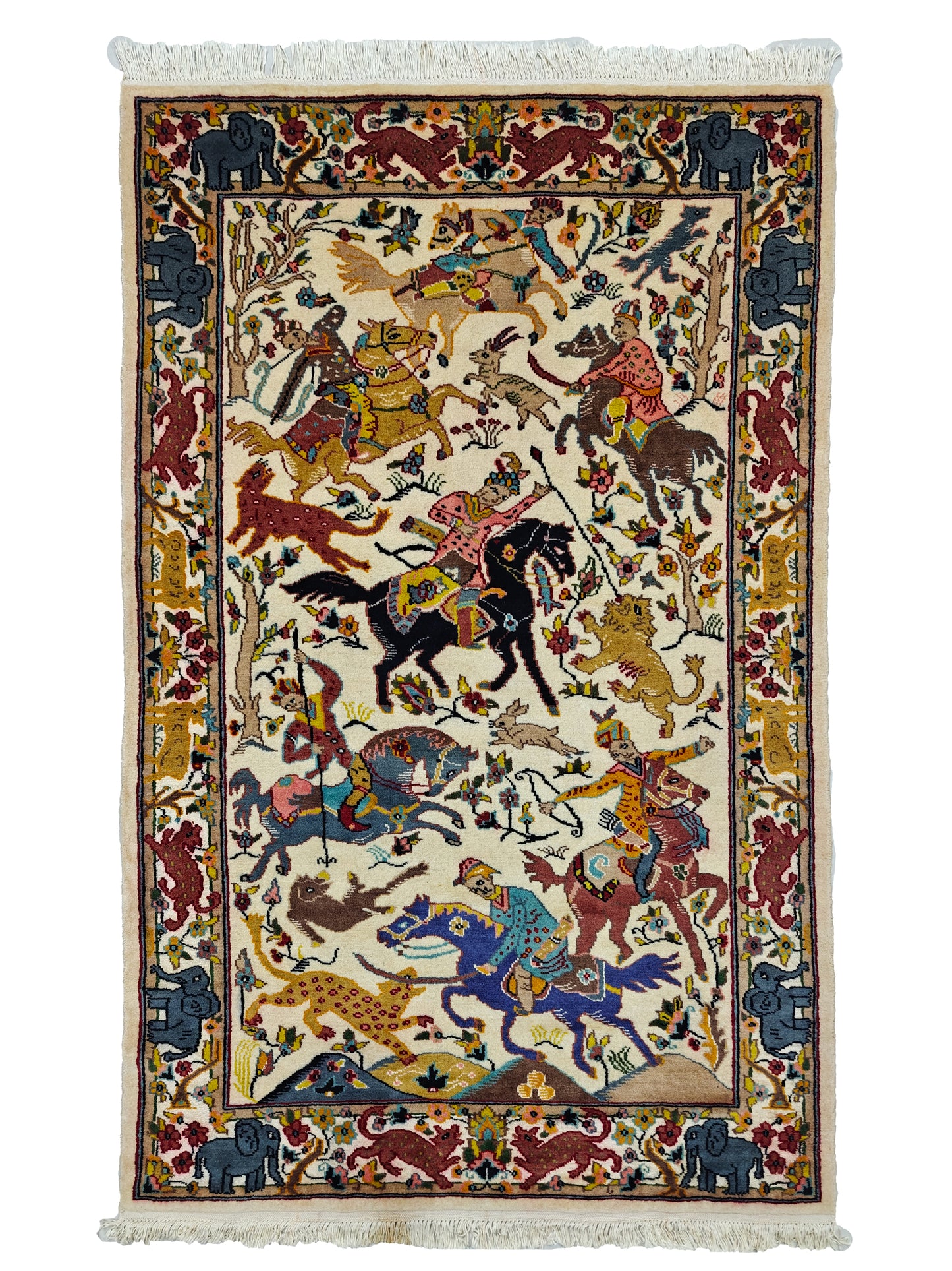 Shikargah Hunting Pictorial Rug - 6x4 ft