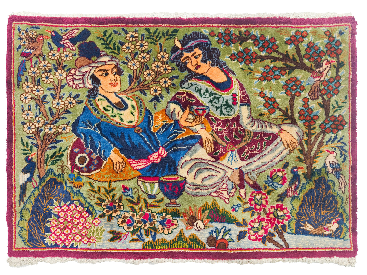 Pictorial Persian Rug - 2.5x3.5 ft