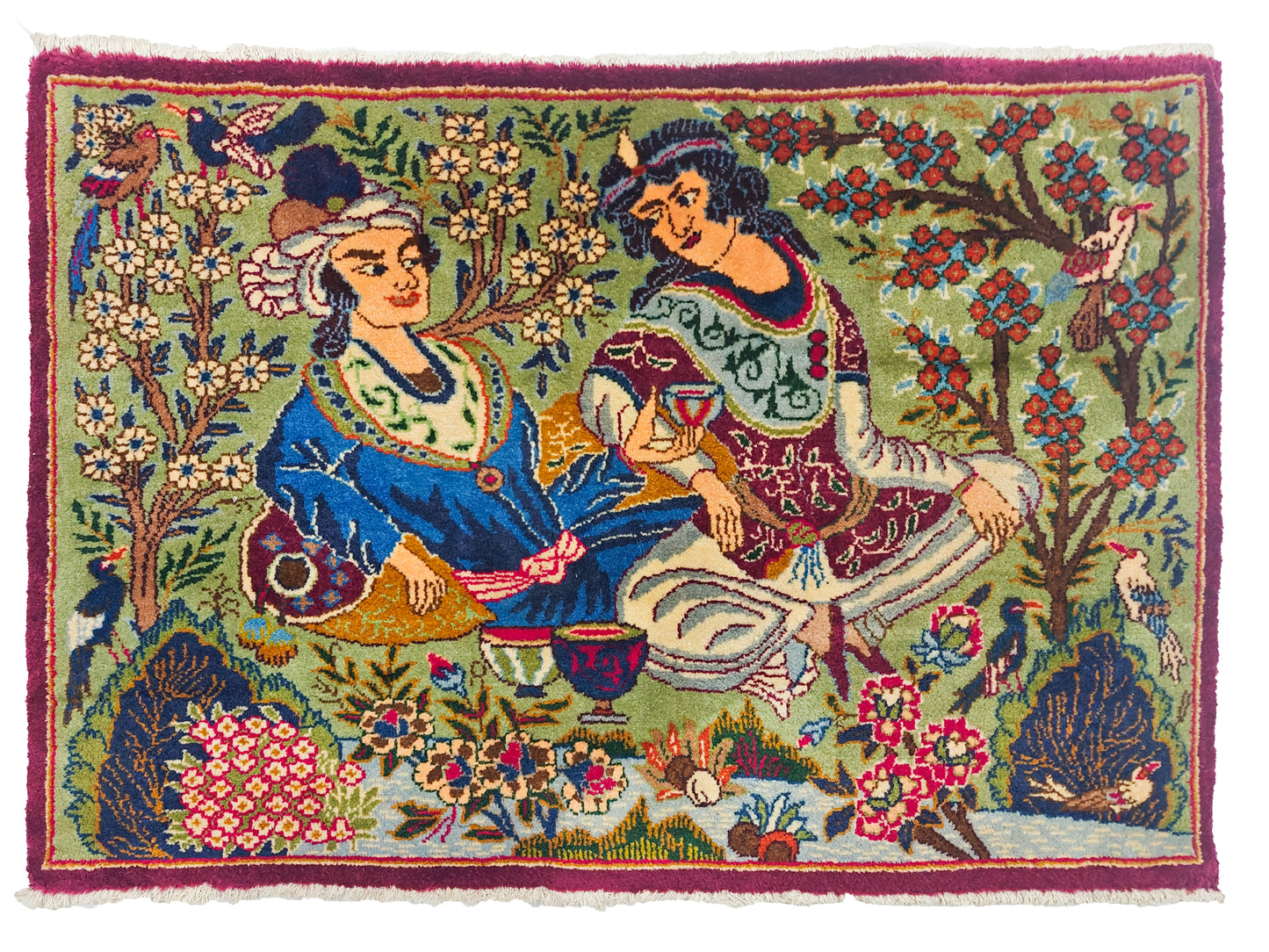 Pictorial Persian Rug - 2.5x3.5 ft