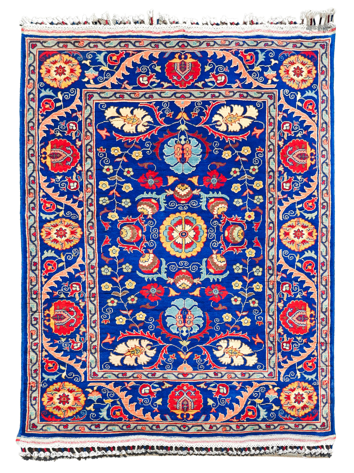 Afghan Suzani Hand-Knotted Wool Rug - 5x7 ft