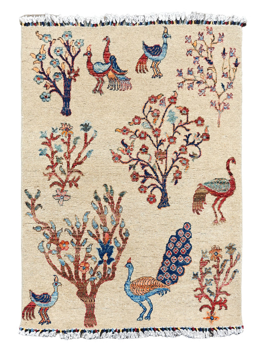 Afghan Pictorial Gabbeh Style Rug 3x5 ft